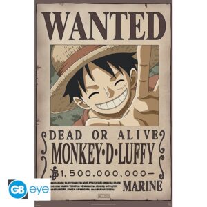 One Piece Wanted Monkey D. Luffy Plakát